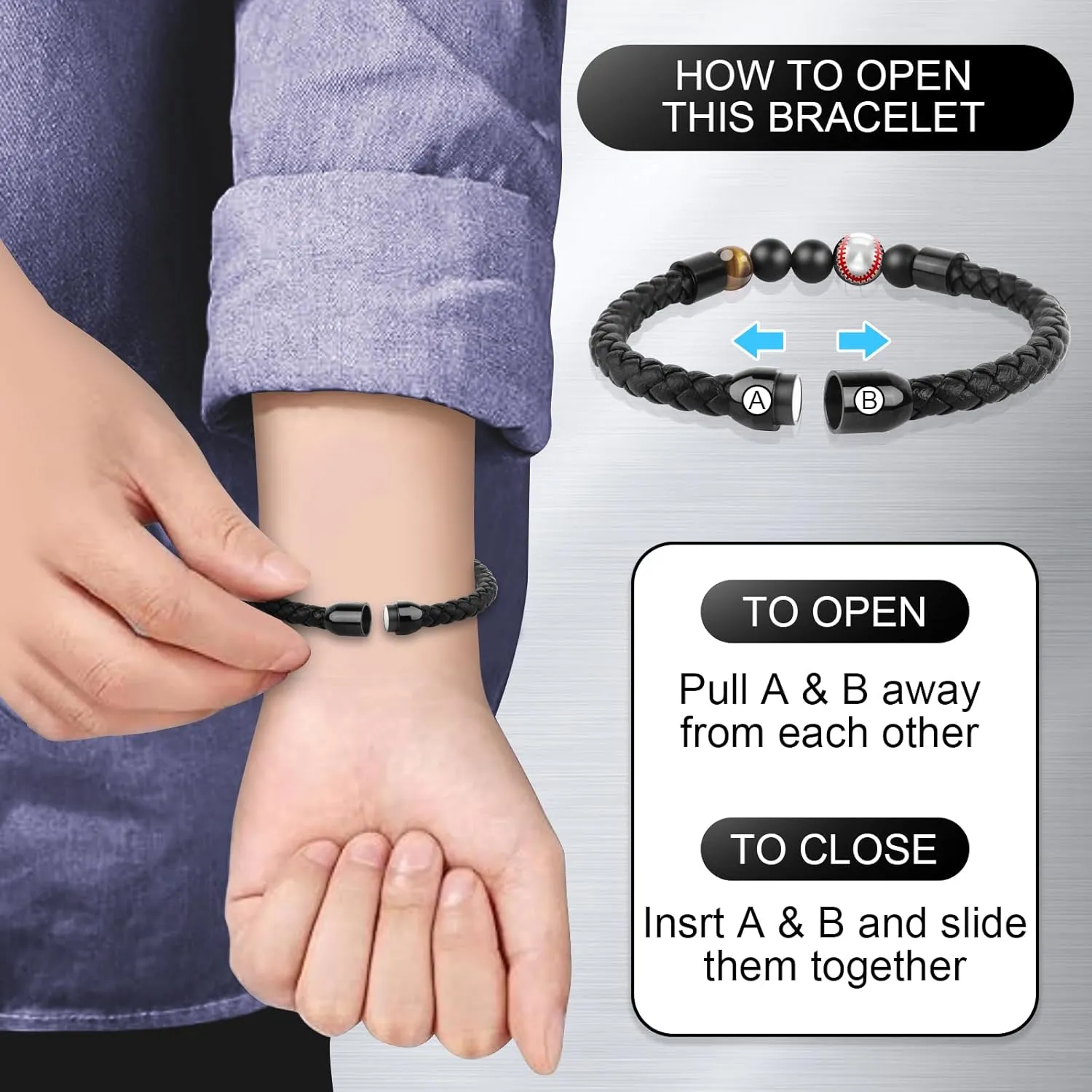 Leather Bracelet Birthday Gifts For Men: To My Man Bracelet Infinity Knot Love You Forever Gifts For Him - Inspirational Mens Leather Bracelet Cool Anniversary Christmas Valentines Fathers Gift Ideas