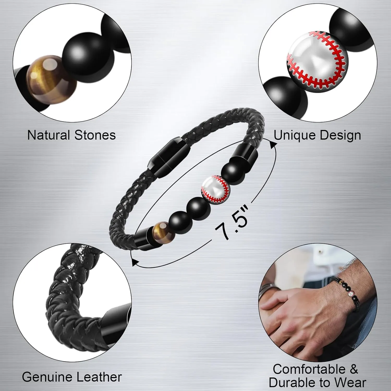 Leather Bracelet Birthday Gifts For Men: To My Man Bracelet Infinity Knot Love You Forever Gifts For Him - Inspirational Mens Leather Bracelet Cool Anniversary Christmas Valentines Fathers Gift Ideas
