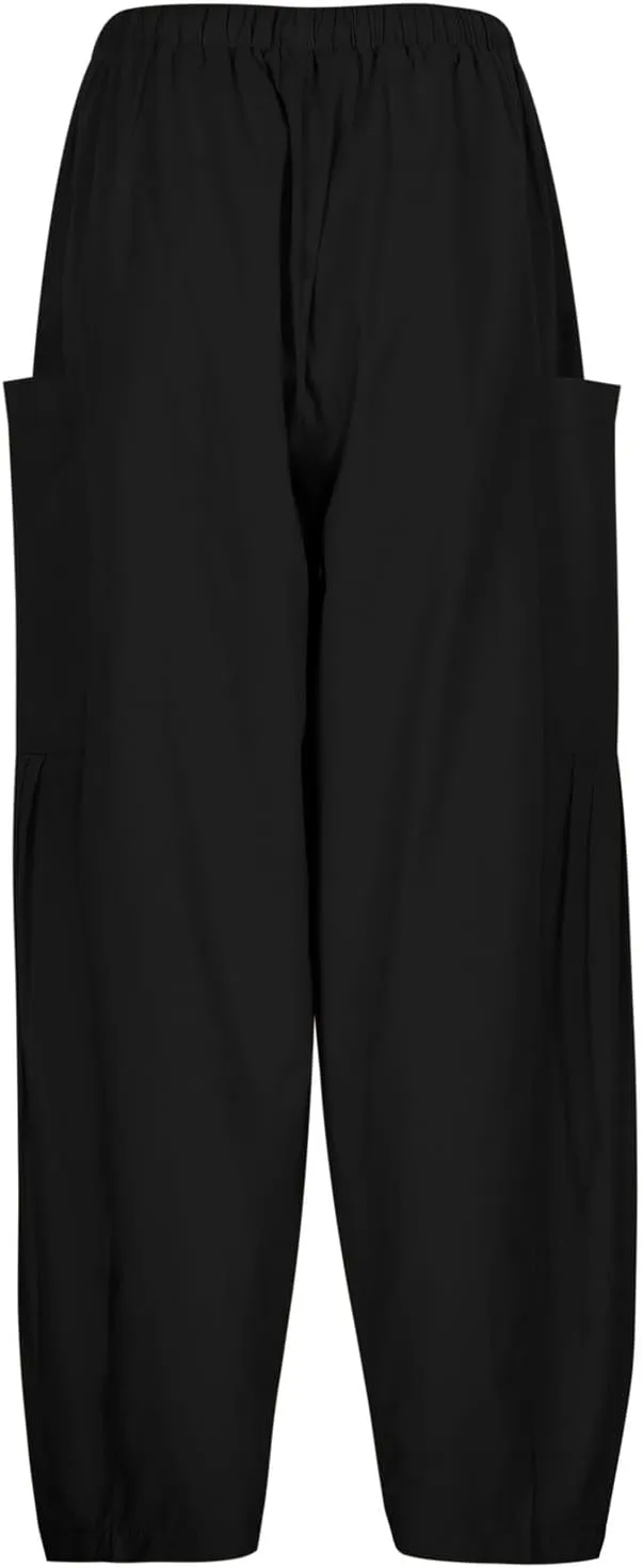 Linen Pants Women - Beach Pants for Women Casual Flowy Palazzo Pants Drawstring Wide Leg Linen Pants 2025 Summer Pants