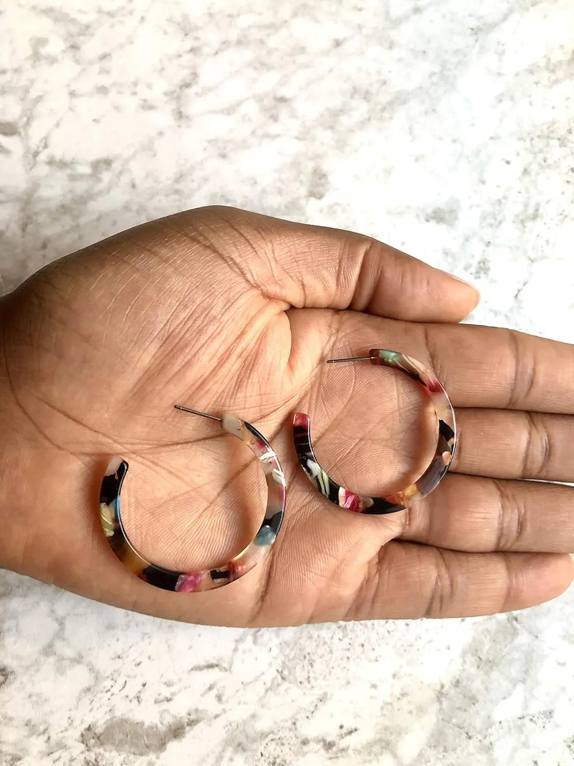 Lola Ade - 40mm Madina Resin Hoop Earrings