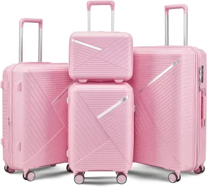 Luggage Sets 4 Piece(14/20/24/28): Lightweight & Durable Spinner Suitcases with TSA Lock, Ideal for Families Travel