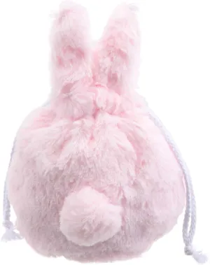 Lurrose Bunny Drawstring Bag: Bunny Makeup Bag - Cute Drawstring Pouch - Girls Rabbit Pouch for Women Girls (Pink)