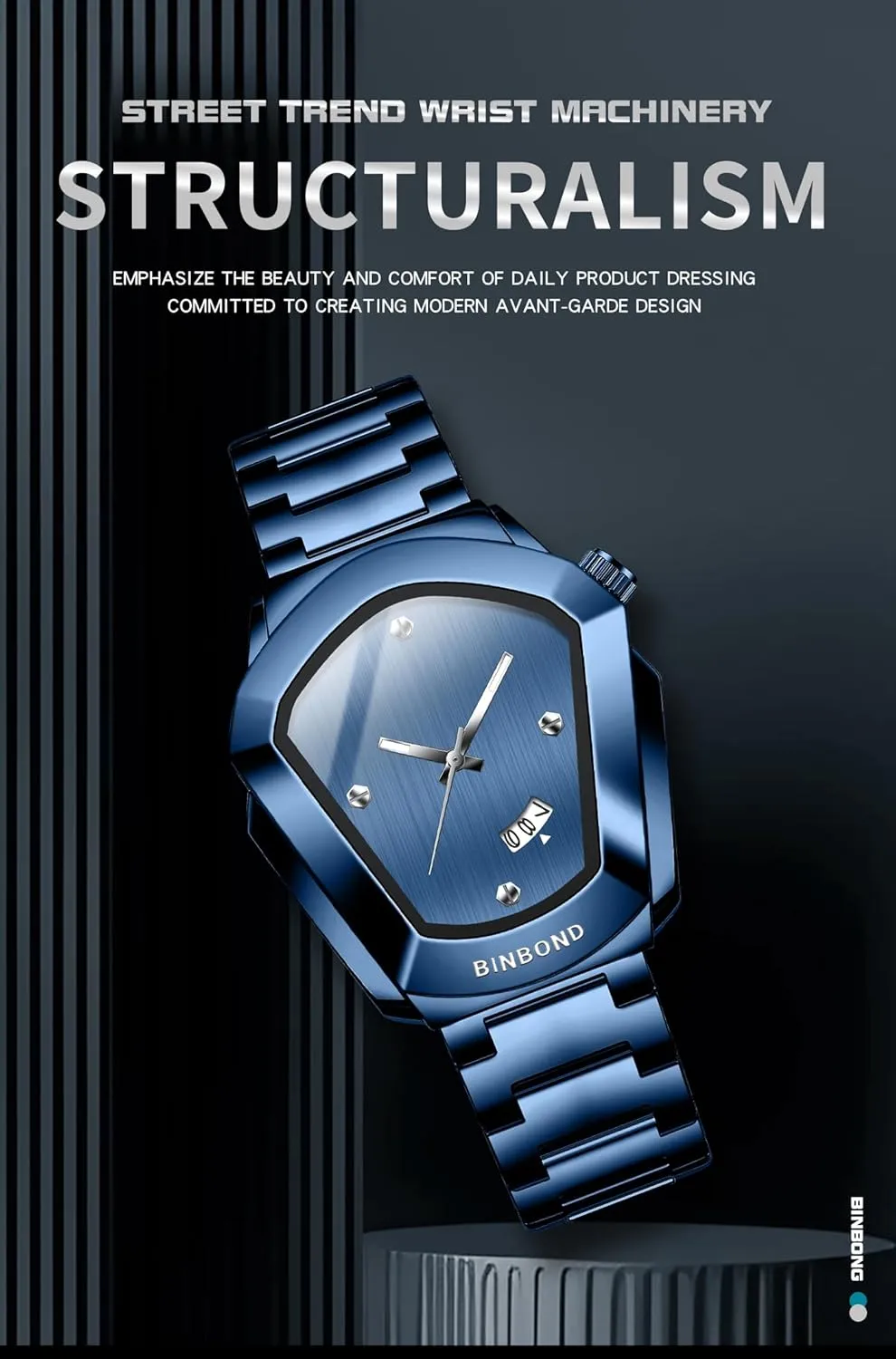 MASTOP Mens Gold Watch Unique Analog Quartz Stainless Steel Watch for Men with Date Luminous Hands Waterproof 30M Classic Dress Minimalist Luxury Watches for Business