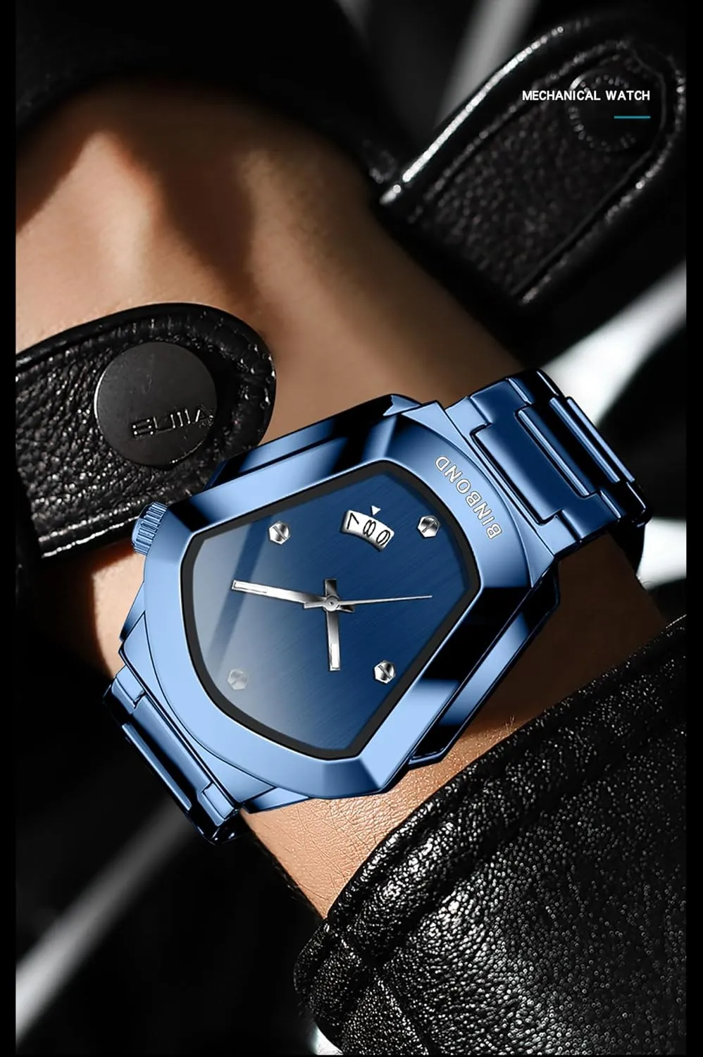 MASTOP Mens Gold Watch Unique Analog Quartz Stainless Steel Watch for Men with Date Luminous Hands Waterproof 30M Classic Dress Minimalist Luxury Watches for Business