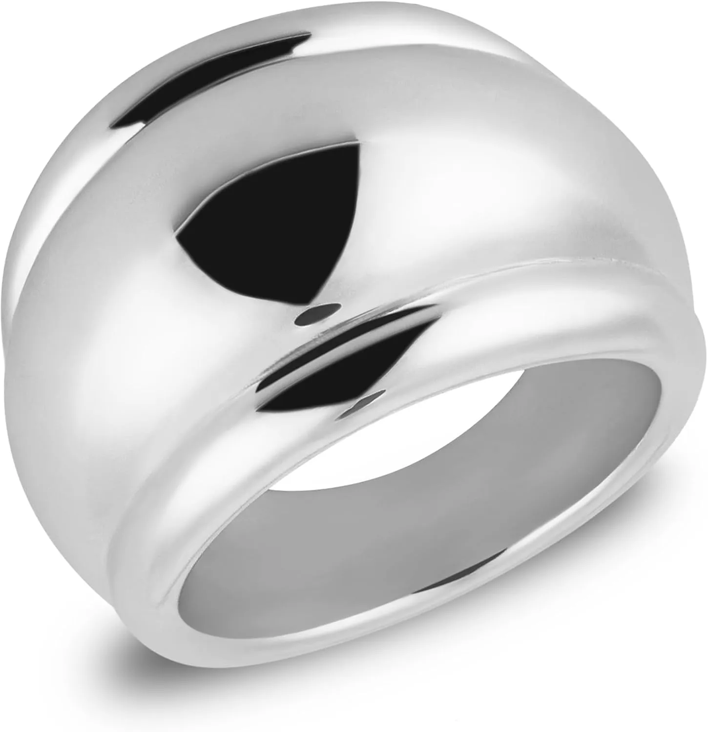 MAX   STONE 925 Sterling Silver Cocktail Boho Rings for Women | Large Chunky Silver Rings | Hypoallergenic Statement Rings for Women Size 6 to 8