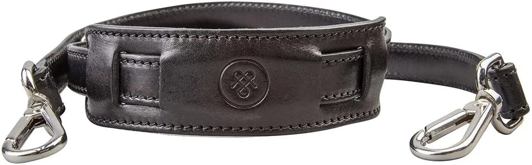 Maxwell Scott - Luxury Leather Luggage/Briefcase Strap with Padded Shoulder Saver - Made from Full Grain Hides - Black