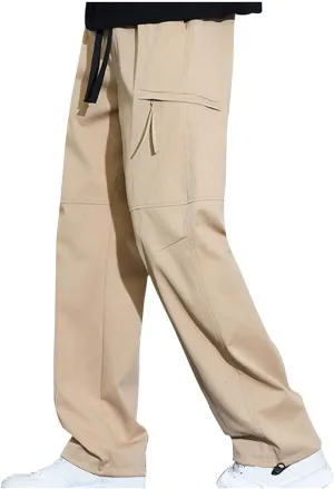 Men Lightweight Loose Pants Lounge Work Pants Beach Elastic Waist Pants Breathable Daily Pants Soft Home Pants