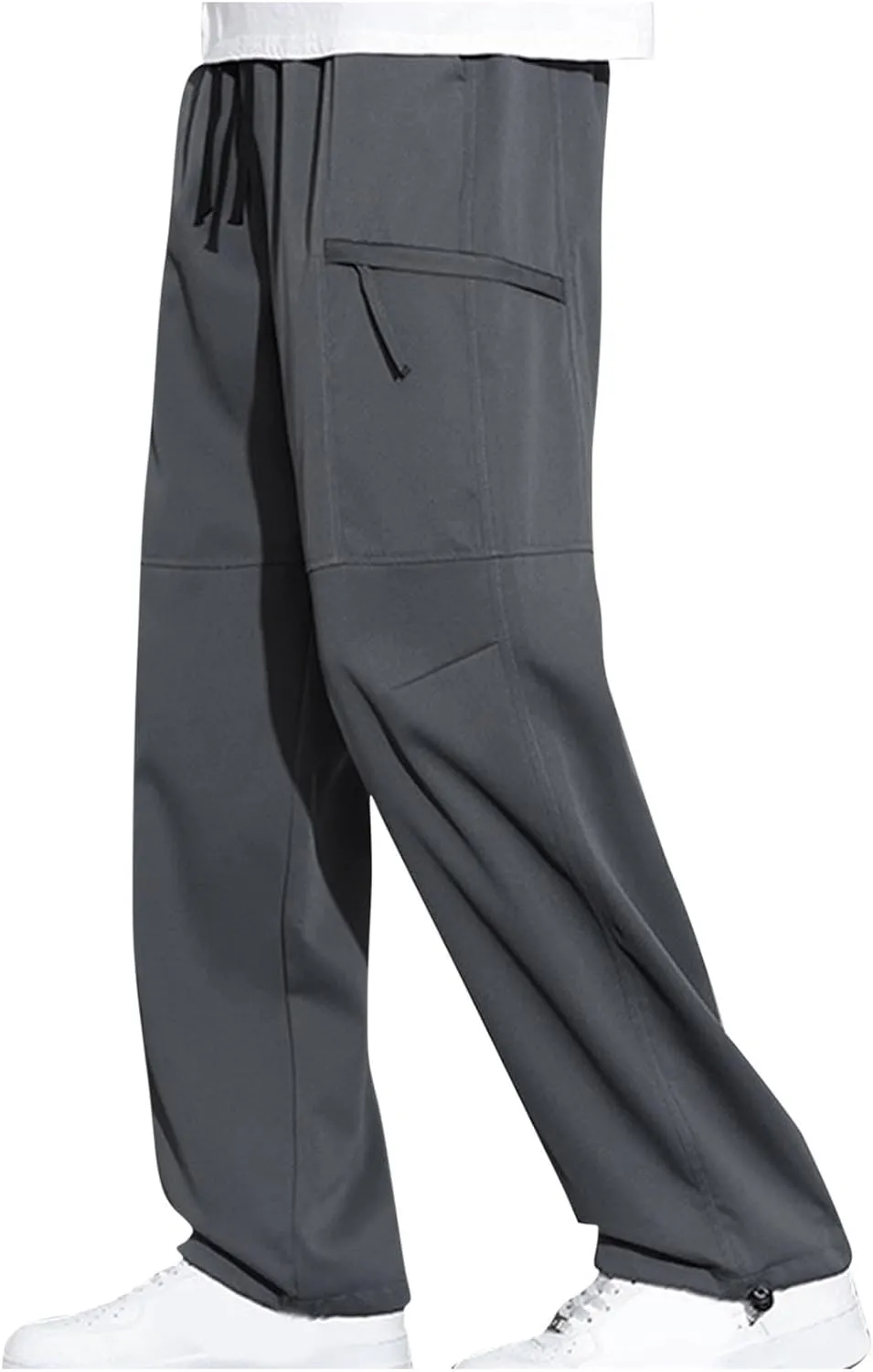 Men Lightweight Loose Pants Lounge Work Pants Beach Elastic Waist Pants Breathable Daily Pants Soft Home Pants