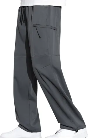 Men Lightweight Loose Pants Lounge Work Pants Beach Elastic Waist Pants Breathable Daily Pants Soft Home Pants