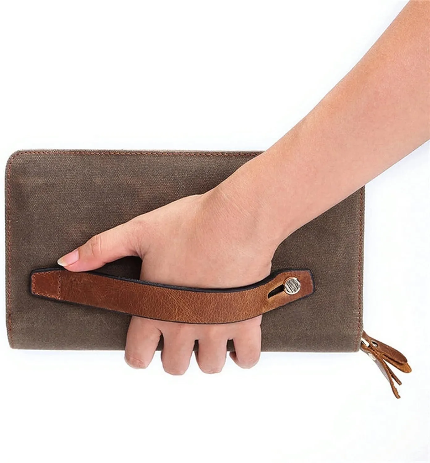 MenClutch Male Zipper Long Leather Men Wallet First Layer Cow Hand Bag Multi-functional Long Bag