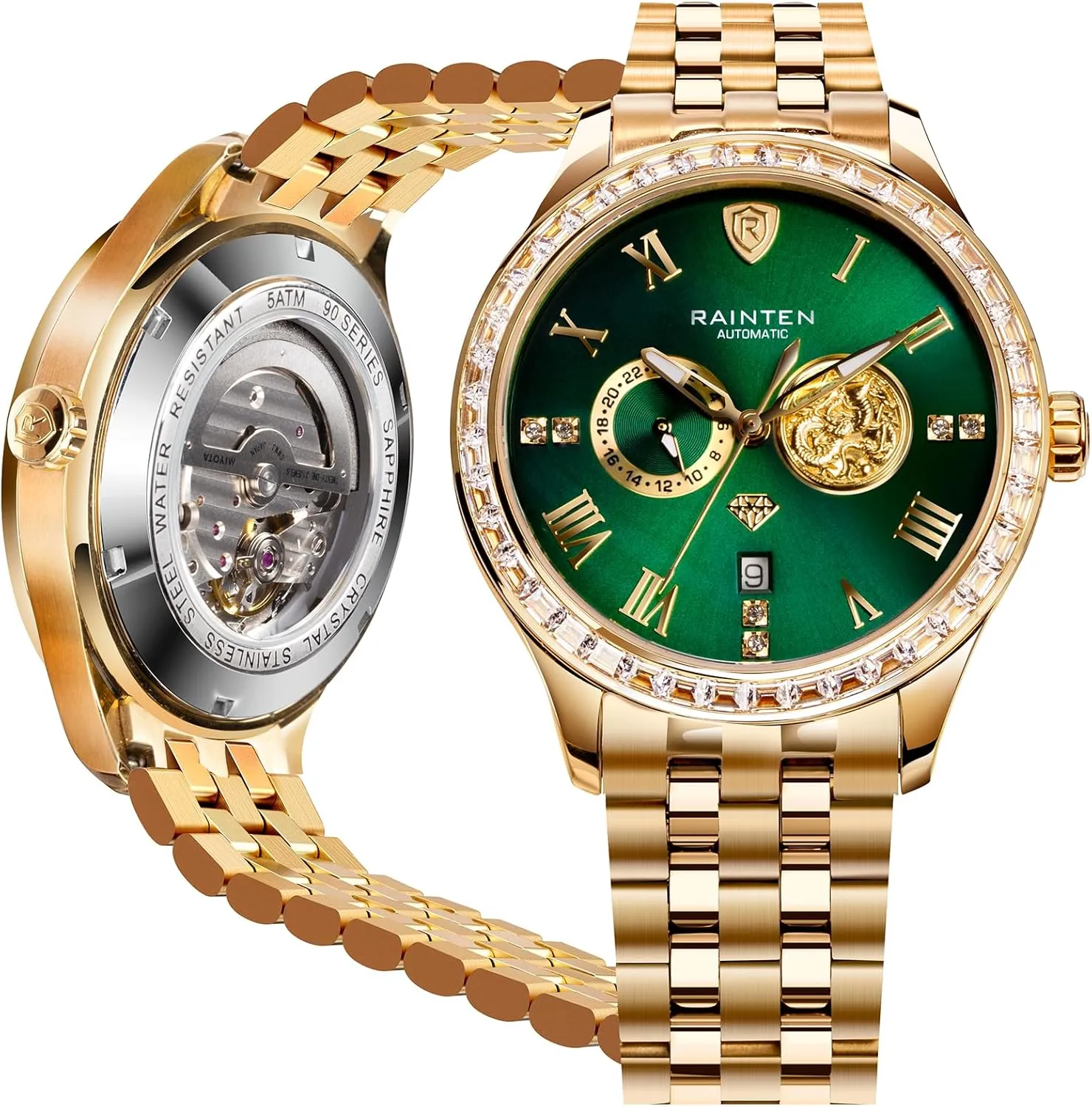 Mens Automatic Watch, Luxury Watches for Men, Stainless Steel Mechanical Men's Wrist Watches, Business, Fashion Mens Dress Watch Classic Casual Mens Watch