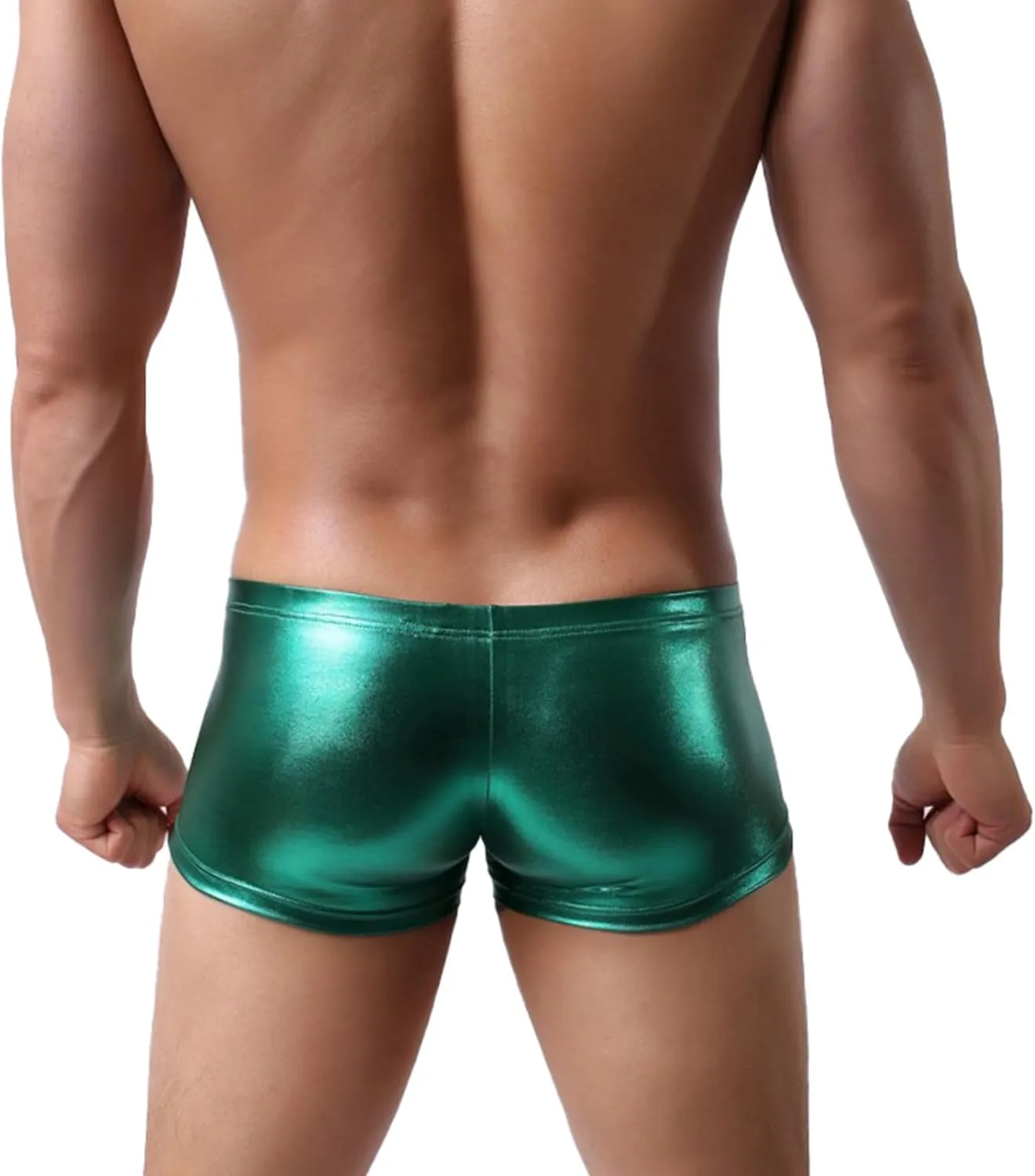 Mens Boxer Trunks Leather Underwear Classics Boxer Briefs Soft Comfortable Hipsters Trunk