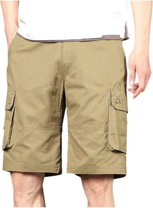 Men's Casual Cargo Shorts Summer Stylish Chino Cotton Shorts with Multiple Pockets Sports Twill Outdoor Short Pants