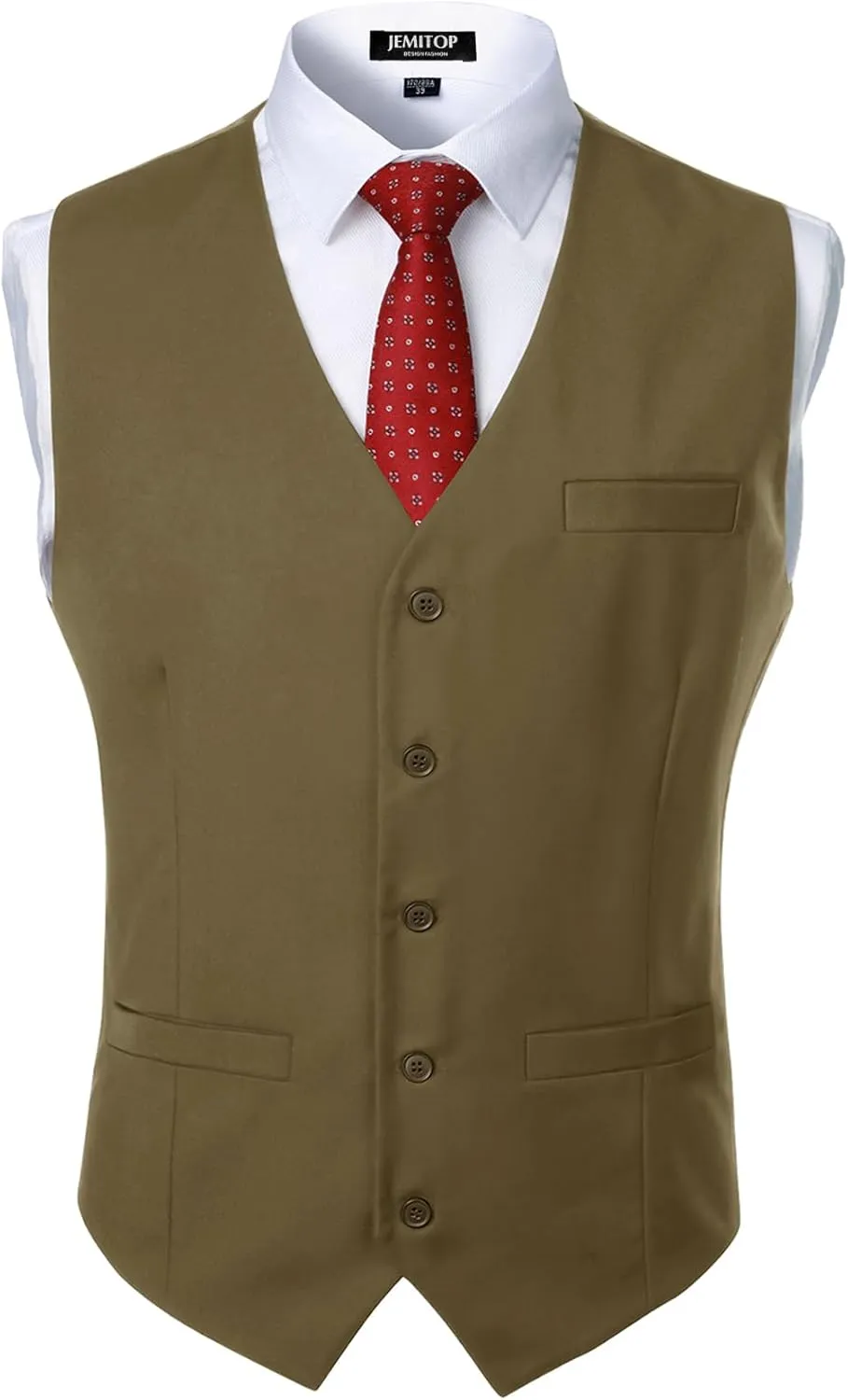 Men's Classic Slim Fit Dress Vest Formal Wedding Prom Tuxedo Suit Vest with Pocket