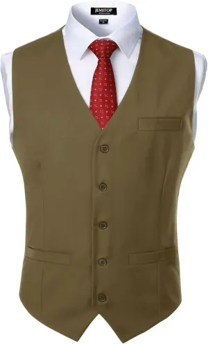 Men's Classic Slim Fit Dress Vest Formal Wedding Prom Tuxedo Suit Vest with Pocket