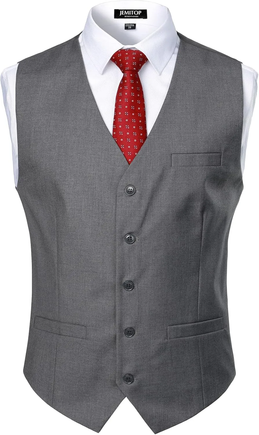 Men's Classic Slim Fit Dress Vest Formal Wedding Prom Tuxedo Suit Vest with Pocket
