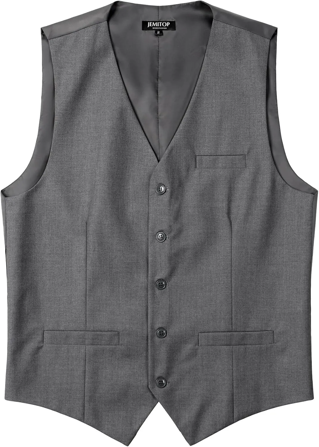 Men's Classic Slim Fit Dress Vest Formal Wedding Prom Tuxedo Suit Vest with Pocket