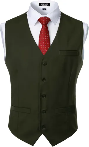 Men's Classic Slim Fit Dress Vest Formal Wedding Prom Tuxedo Suit Vest with Pocket