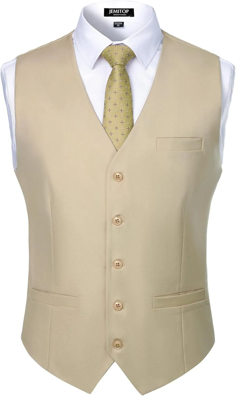 Men's Classic Slim Fit Dress Vest Formal Wedding Prom Tuxedo Suit Vest with Pocket