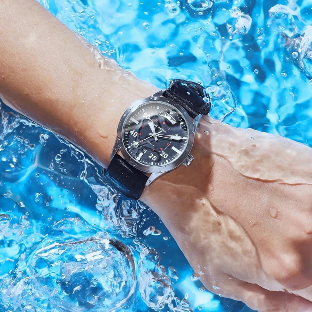 Men's Dual Calendar Fully Automatic Mechanical Watch Waterproof Luminous Comfortable Nylon Strap Casual Sports Watches