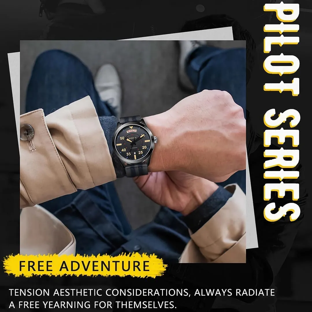 Men's Dual Calendar Fully Automatic Mechanical Watch Waterproof Luminous Comfortable Nylon Strap Casual Sports Watches