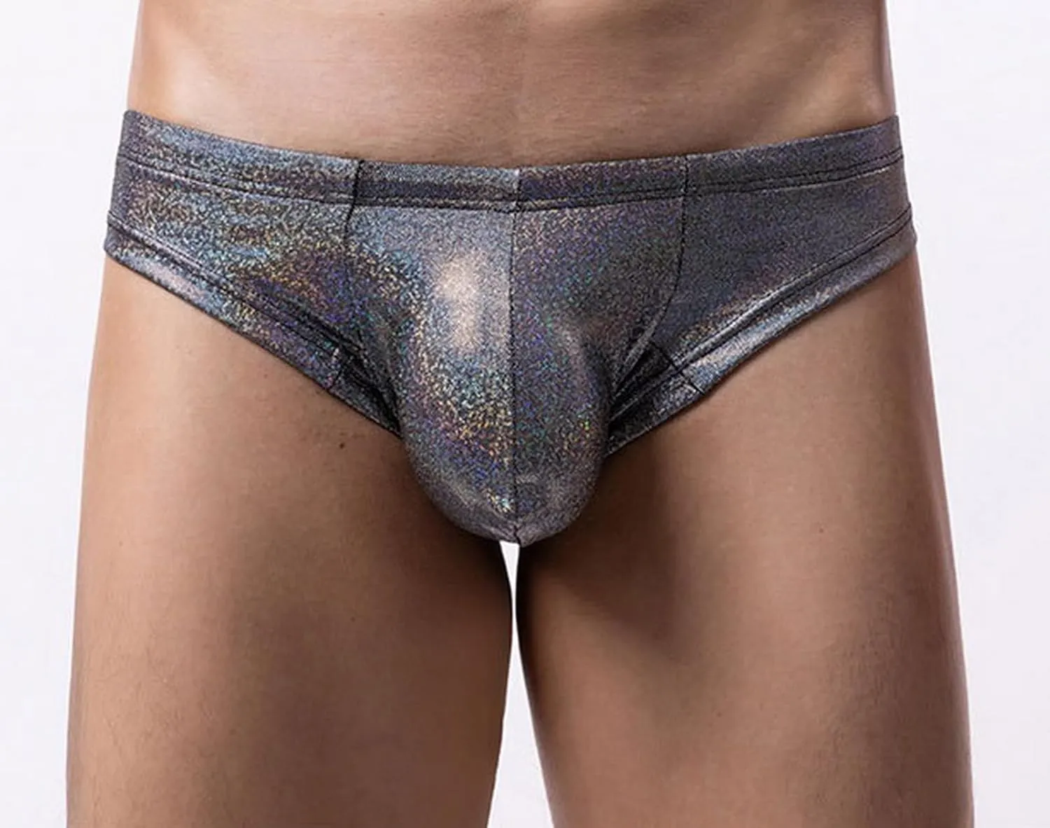 Mens Faux Leather G-string Underwear Sexy Breathable Underpants Comfortable Thong Bikini Panties