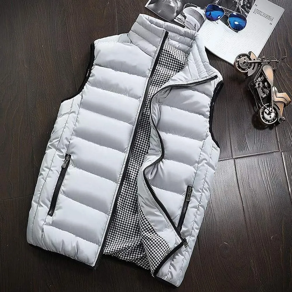Mens Jackets Men Autumn Winter Coat Padded Cotton Vest Warm Hooded Thick Vest Tops Jacket Jackets