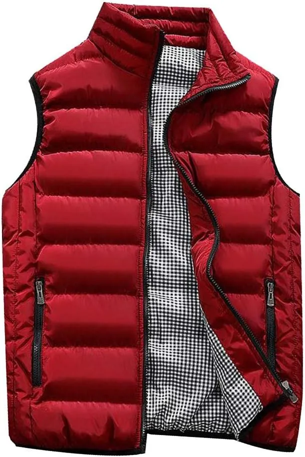 Mens Jackets Men Autumn Winter Coat Padded Cotton Vest Warm Hooded Thick Vest Tops Jacket Jackets