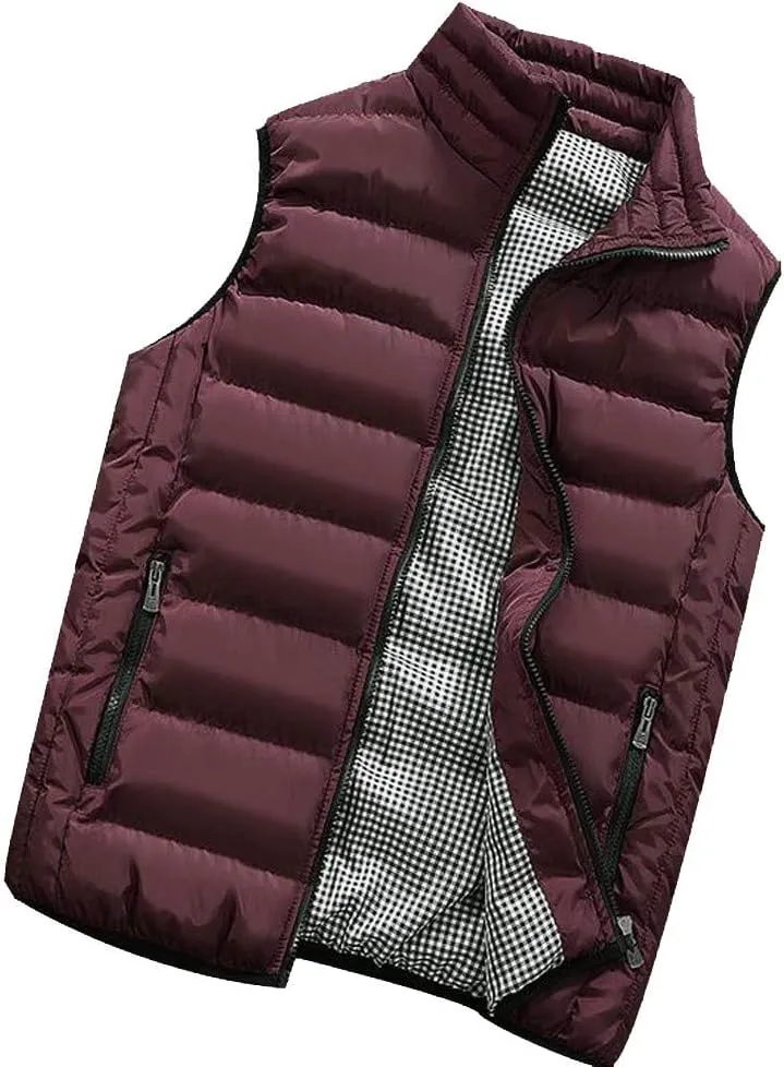 Mens Jackets Men Autumn Winter Coat Padded Cotton Vest Warm Hooded Thick Vest Tops Jacket Jackets