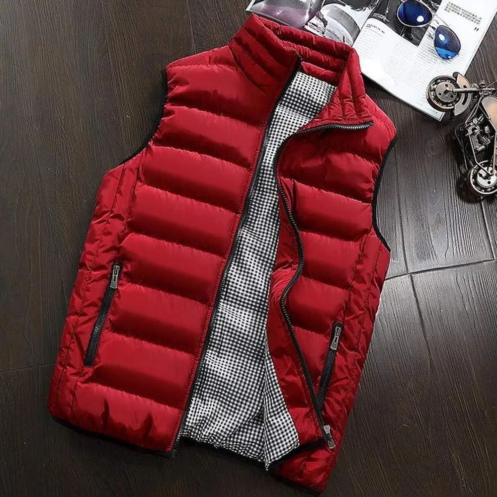 Mens Jackets Men Autumn Winter Coat Padded Cotton Vest Warm Hooded Thick Vest Tops Jacket Jackets