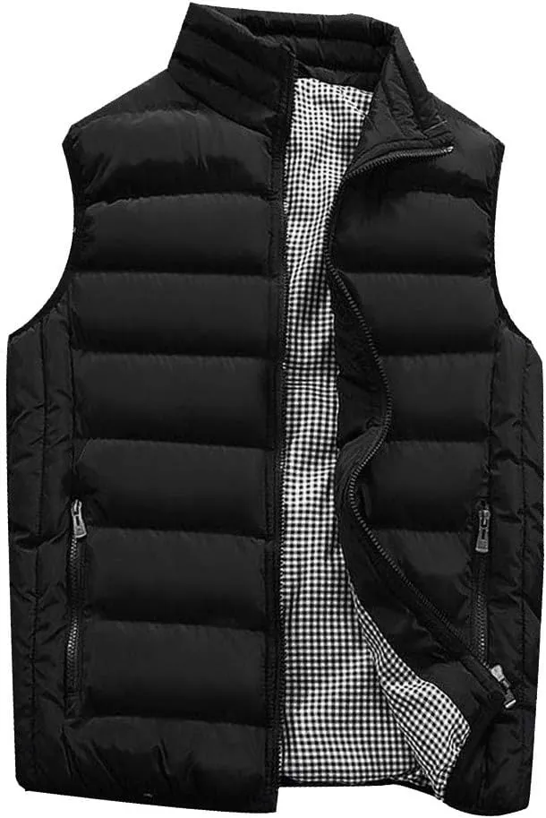 Mens Jackets Men Autumn Winter Coat Padded Cotton Vest Warm Hooded Thick Vest Tops Jacket Jackets