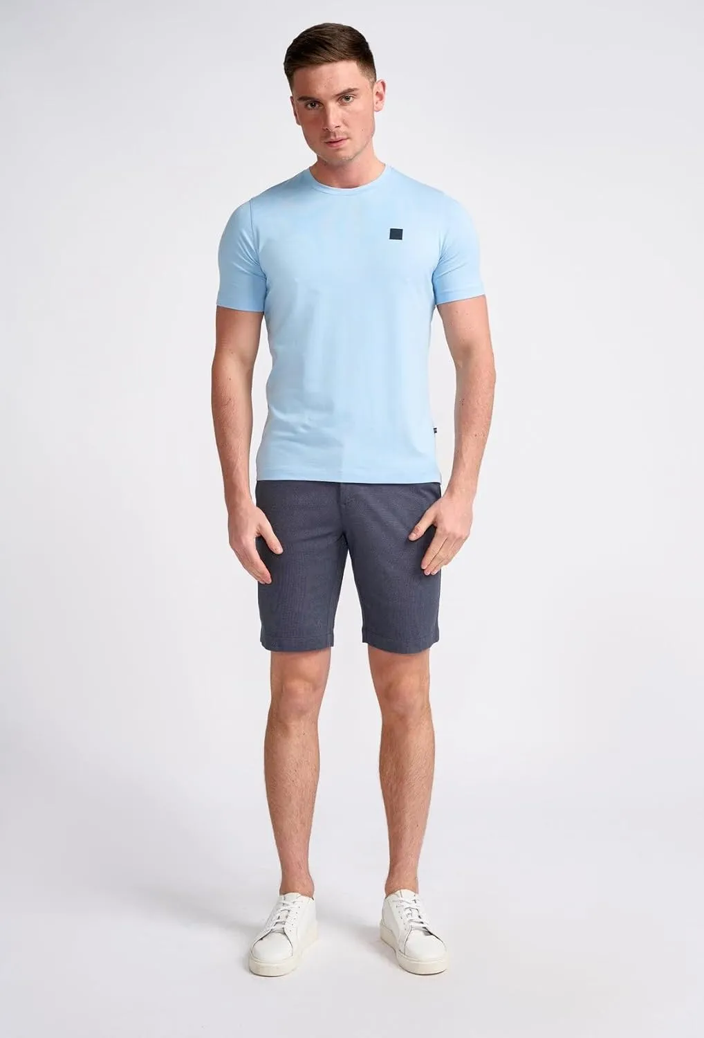 Mens Navy Slim-Fit Cotton Twill Chino Shorts - Comfortable & Stylish Summer Wear