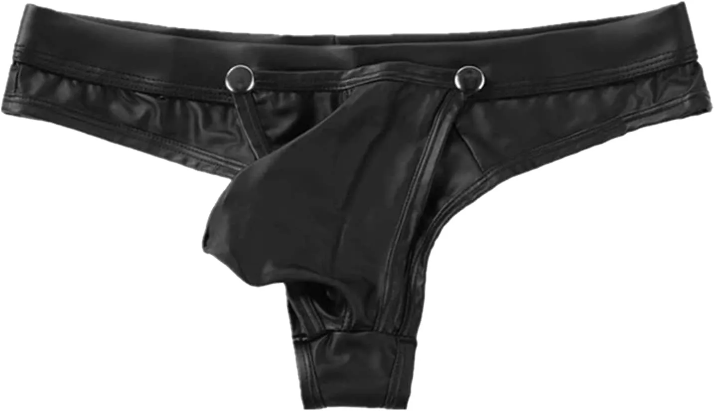 Mens Sexy Leather Underwear Exotic Apparel Soft Comfortable Fashionable Briefs for Men Fit