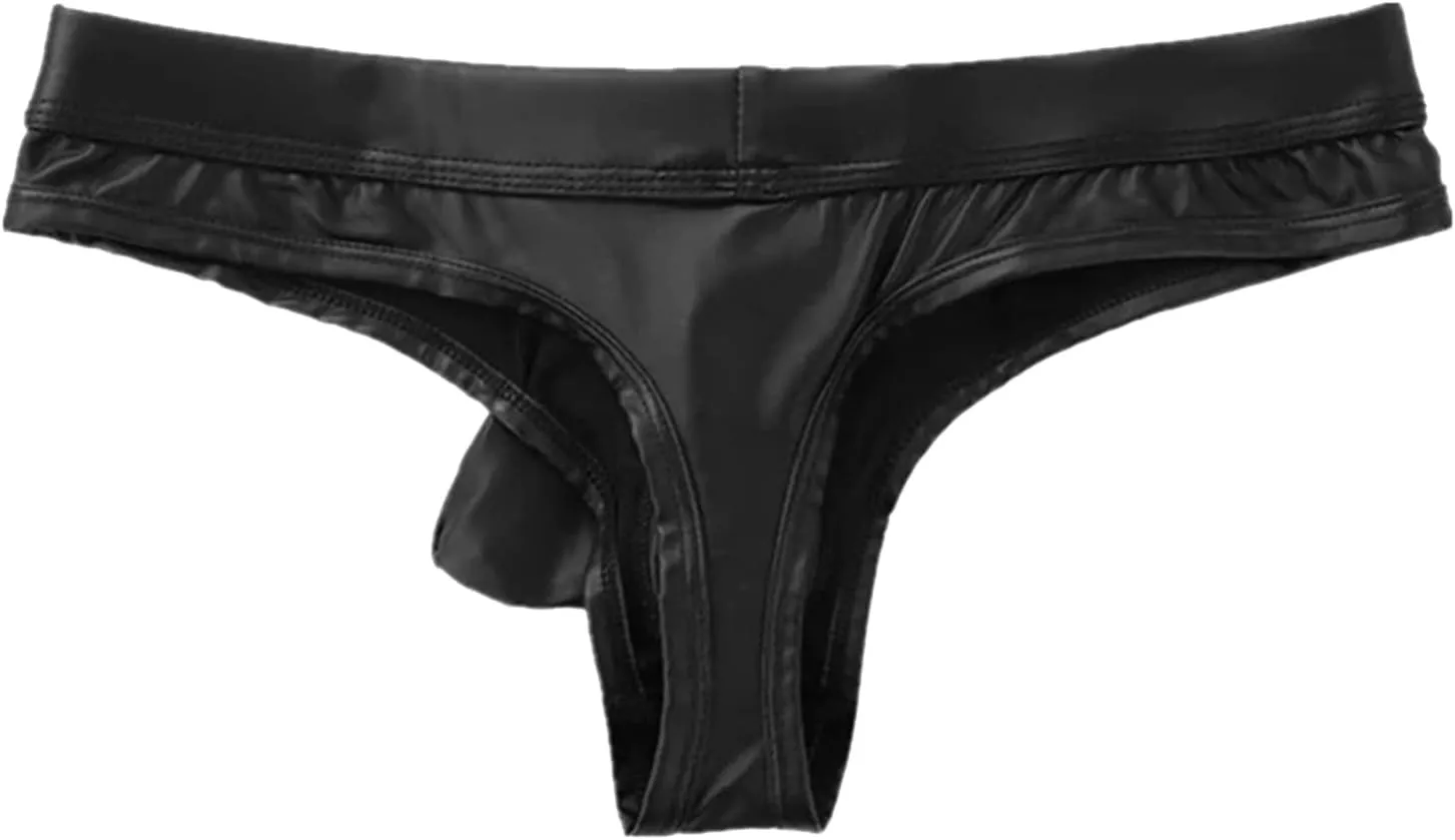 Mens Sexy Leather Underwear Exotic Apparel Soft Comfortable Fashionable Briefs for Men Fit