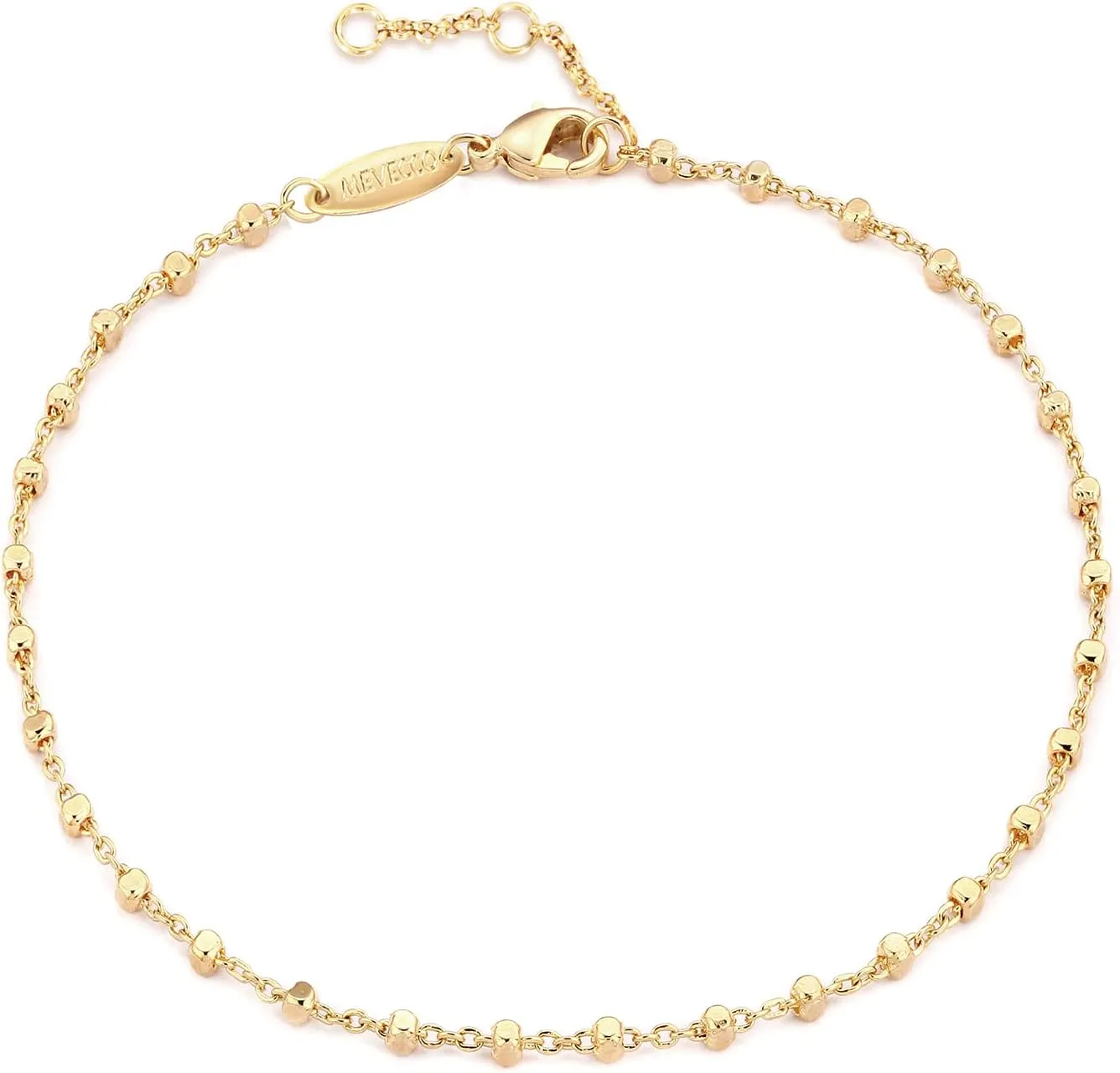 MEVECCO Anklet for Women Gold Chain 14K Gold Plated Dainty Boho Beach Summer Simple Foot Jewelry Ankle Bracelet