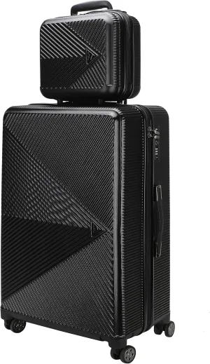MKF Collection 2 pieces carry-on luggage set, check-in polycarbonate fashion travel dual spinner hardshell lightweight durable Suitcase