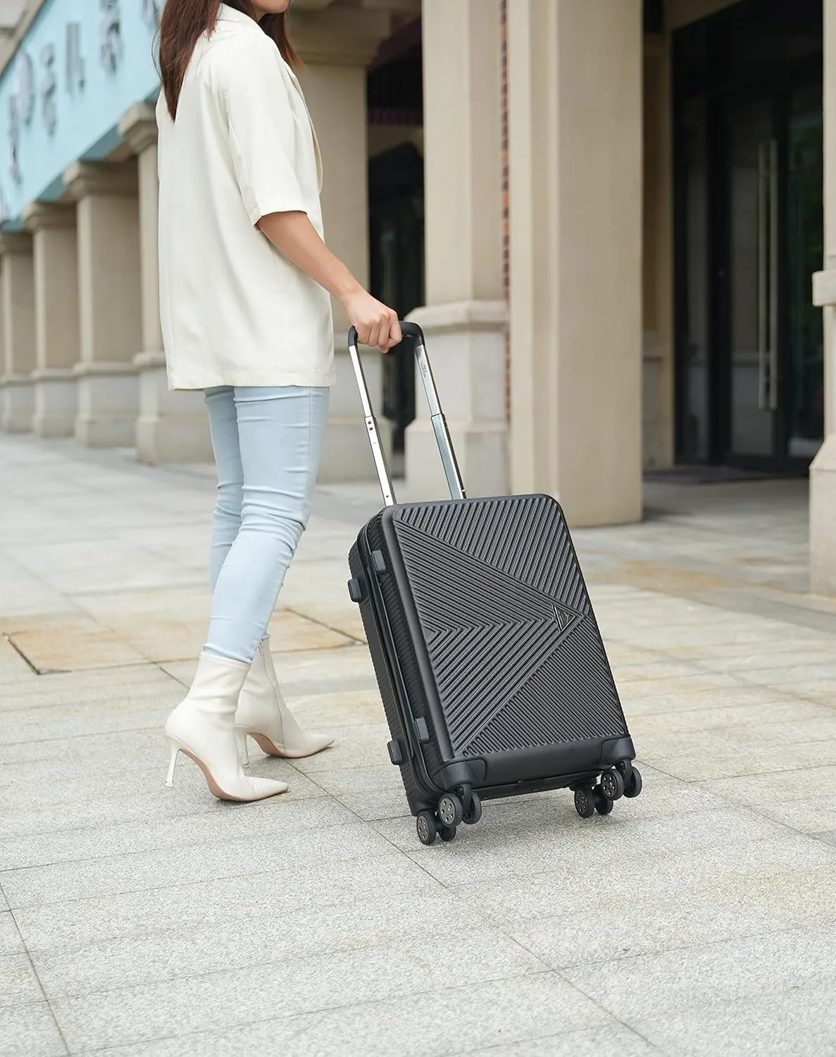 MKF Collection 2 pieces carry-on luggage set, check-in polycarbonate fashion travel dual spinner hardshell lightweight durable Suitcase