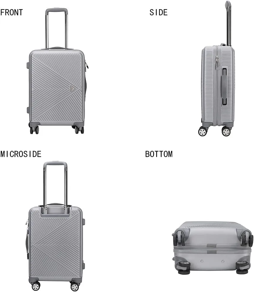 MKF Collection 2 pieces carry-on luggage set, check-in polycarbonate fashion travel dual spinner hardshell lightweight durable Suitcase