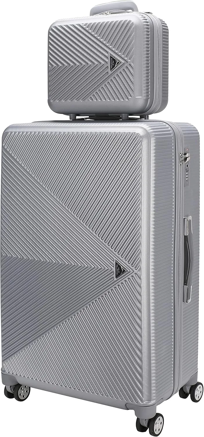 MKF Collection 2 pieces carry-on luggage set, check-in polycarbonate fashion travel dual spinner hardshell lightweight durable Suitcase