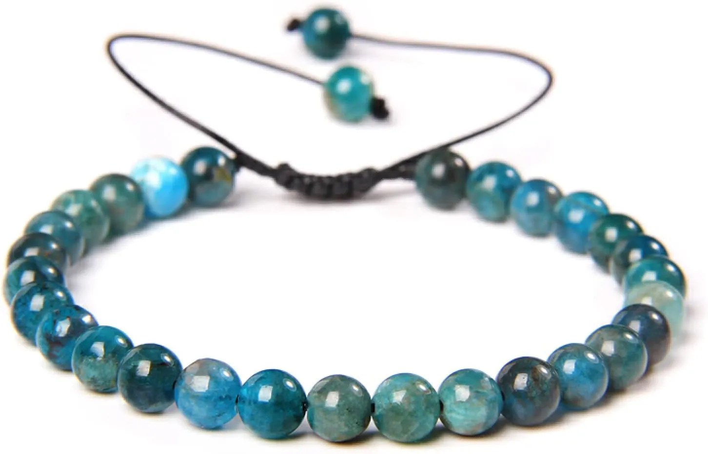 Multicolor Real Natural Stone Bracelet 6mm Beads Handmade Braid Bracelets for Women Men Amethysts Citrines Jewelry,Apatite,Adjustable