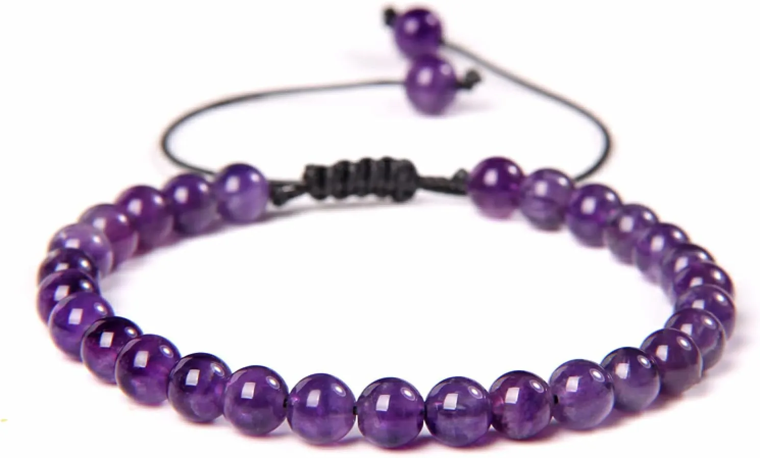 Natural Stone Amethysts 6MM Bead Bracelets for Women Men Braided Bracelet Lapis Lazuli Blue Purple Agates Meditation Jewelry