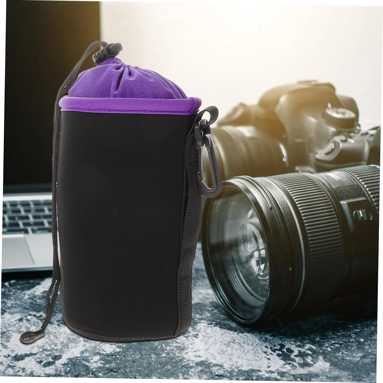 NUOBESTY 4pcs Camera Lens Bags Durable Outdoor Lens Storage Pouches for DSLR Photography Accessories Against Bumps Multiple