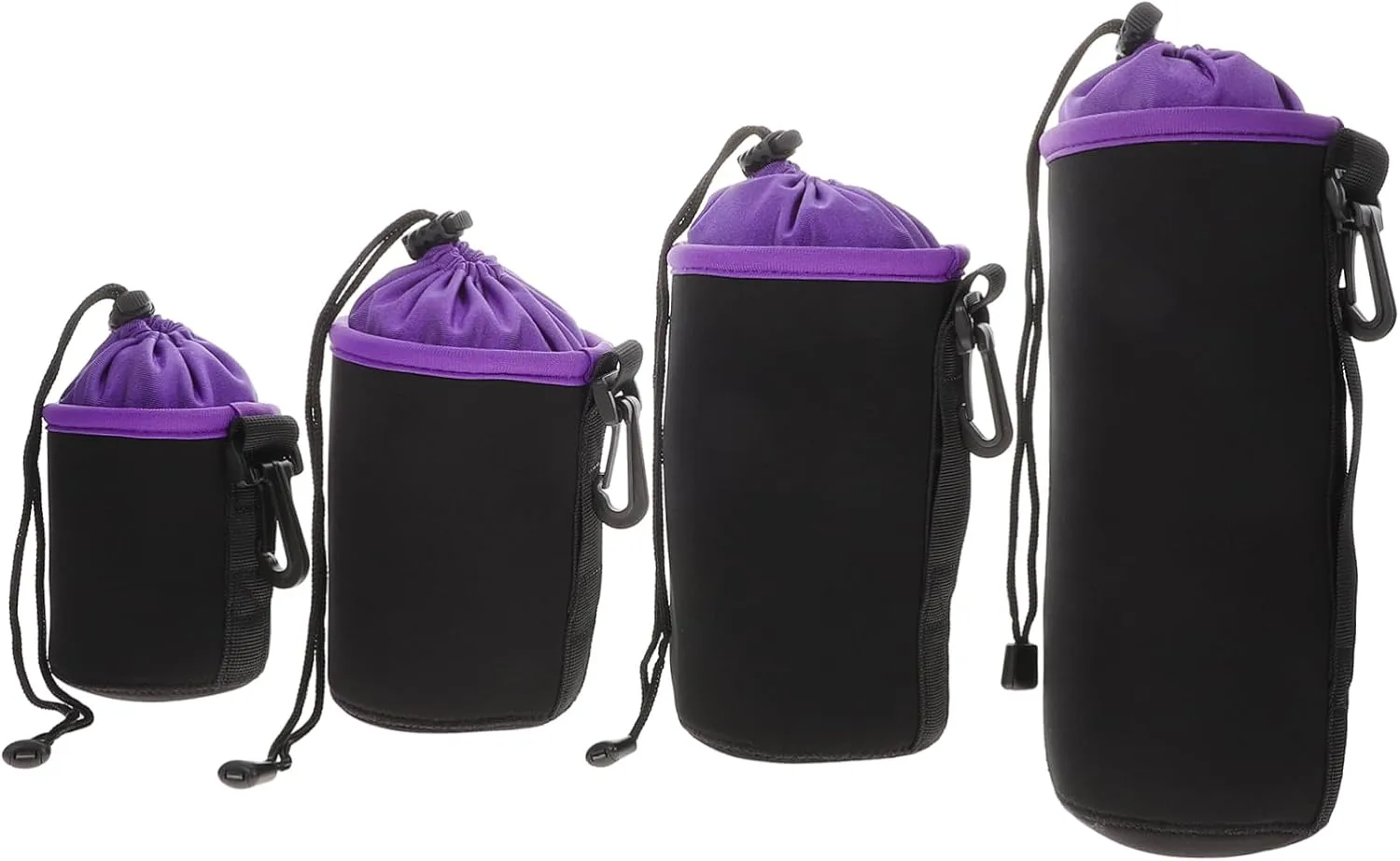 NUOBESTY 4pcs Camera Lens Bags Durable Outdoor Lens Storage Pouches for DSLR Photography Accessories Against Bumps Multiple