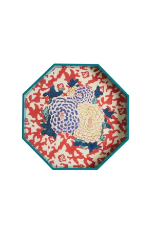 Octagonal Arabesque Tray in Geranium