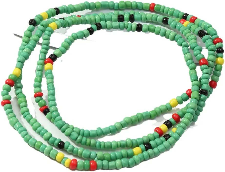 Octwine Bohemia Beaded African Multicolor Rainbow Anklets Bracelets Glass Bead Anklet Bracelet Elastic Foot and Hand Chain Summer Foot Anklets for Women