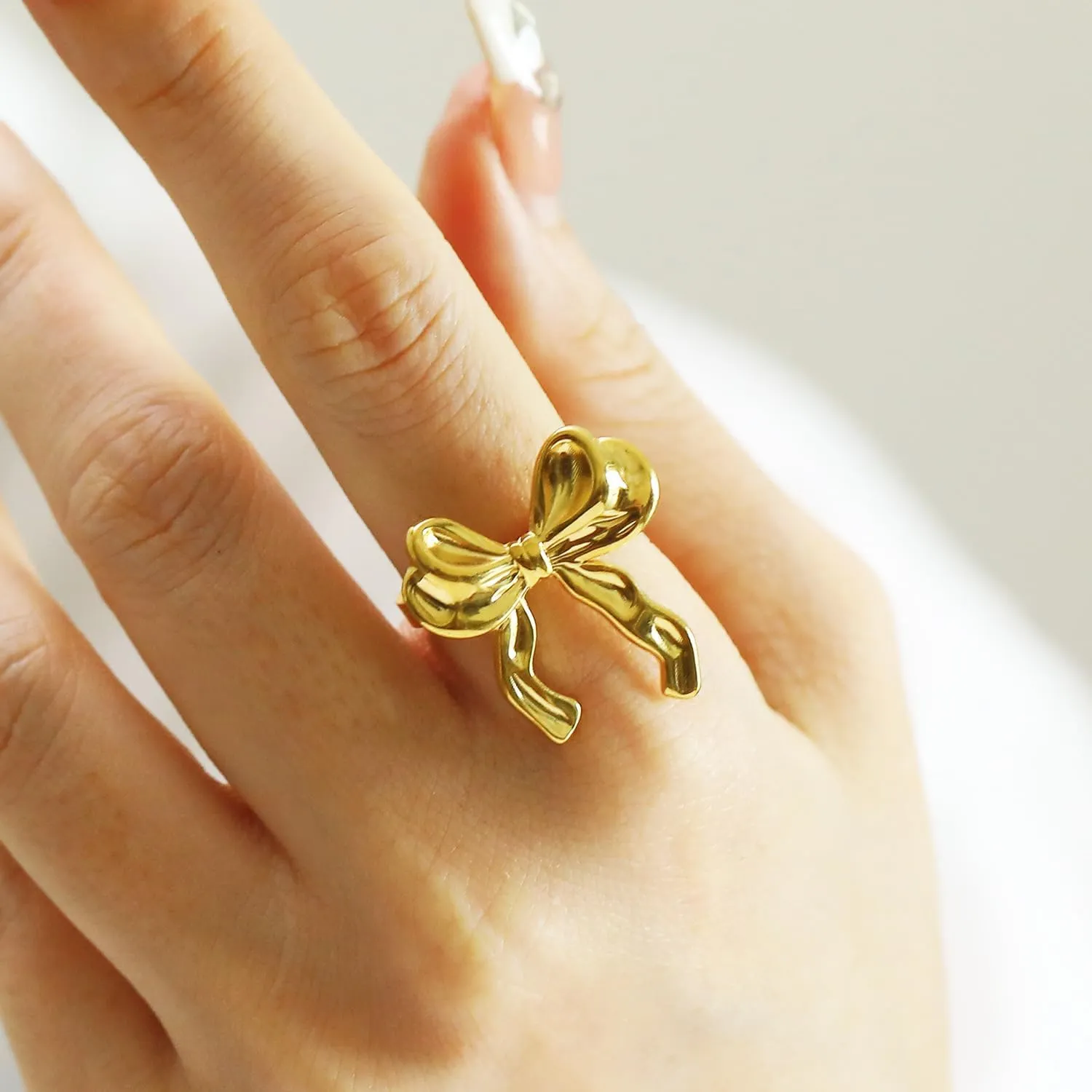 Open Adjustable Rings 18K Gold Plated Simple Stacking Rings Intertwined Cross Statement Rings Gold Statement Rings Exaggerated RingsGold Plated Stainless Steel Statement Jewelry