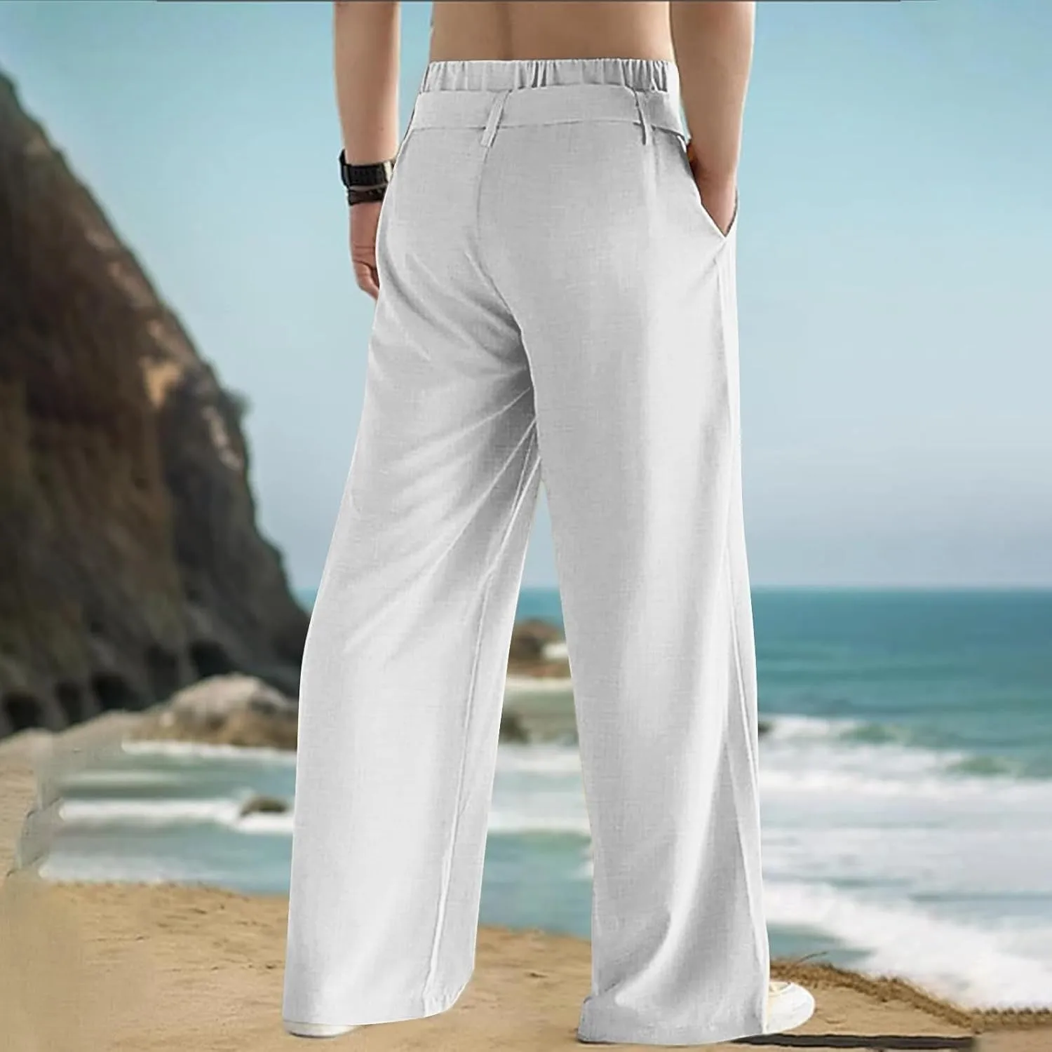 Outdoor Casual Pants Men Plus Size Lightweight Pants Elastic Waist Sport Pants Baggy Comfy Pants Fall Daily Pants