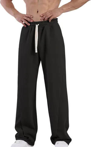Outdoor Casual Pants Mens Sport Hiking Pants Relaxed Elastic Waist Pants Home Wide Leg Pants Comfy Autumn Pants