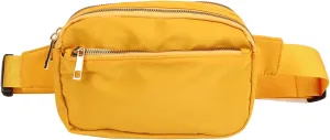 Oxford Cloth Fanny Pack Waist Bag Sturdy Relieved Outdoor Travel Hiking Running Cycling (Yellow)