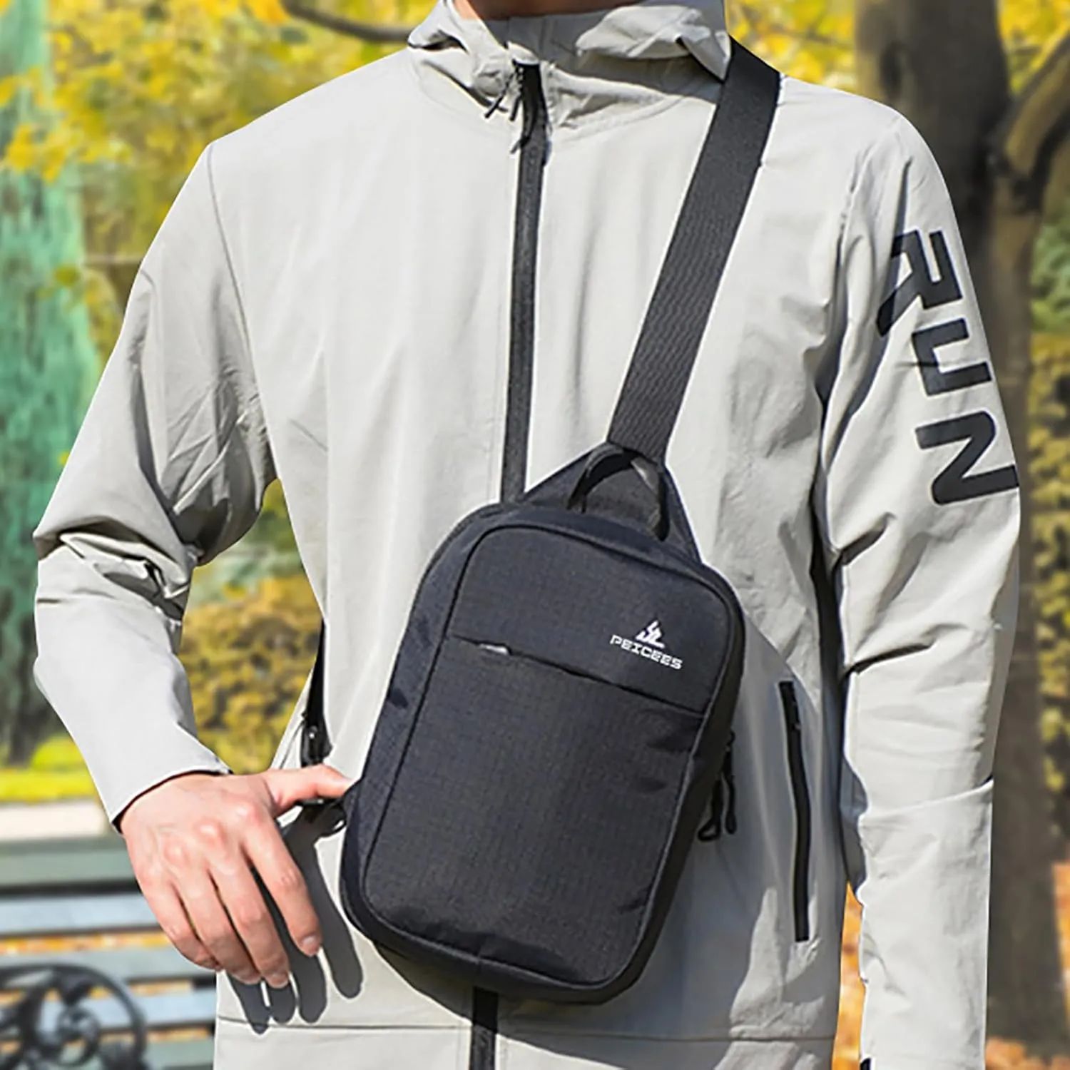 Peicees Small Sling Bag for Women Men Trendy Casual Phone Chest Bag Waterproof Crossbody Daypack